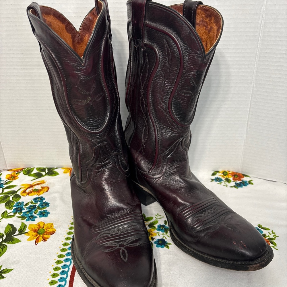 Dan Post Men's 10 EW Cherry Brown Leather Western Cowboy Boots